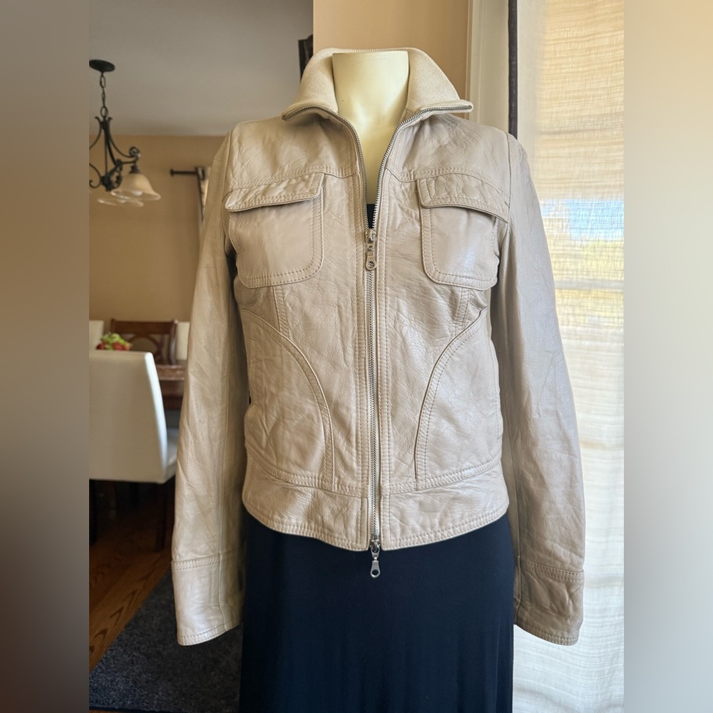 Women's Tan Genuine Italian Leather Jacket - Made in Italy